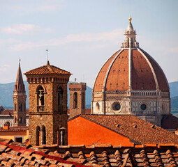 Fototapeta na wymiar Italia, Toscana, La città di Firenze. La cupola del Duomo.