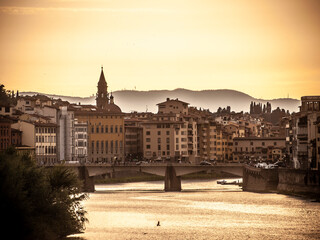 Italia, Toscana, La città di Firenze. La città al tramonto.