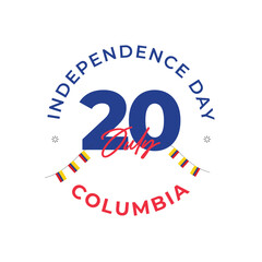 Columbia waving flag banner design template. Design for national day celebrations
