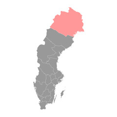 Fototapeta premium Norrbotten county map, province of Sweden. Vector illustration.