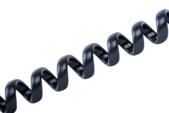 Telephone wire on white background.Top view