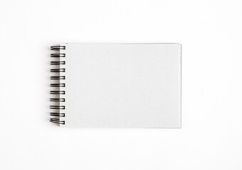 Spiral bound notepad, blank page of notebook, paper of sketchbook