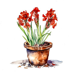 Spectrum of Beauty: Stunning Gladiolus Watercolor for Your Stock Library