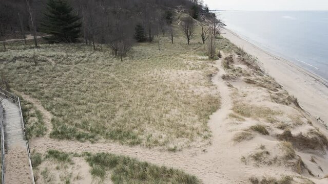 Tilting to show the path at Kruse Park after a wind storm.