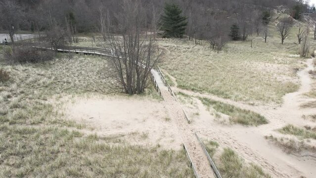 Kruse Park in Muskegon, MI. Various Boardwalks crisscrossing the dunes.