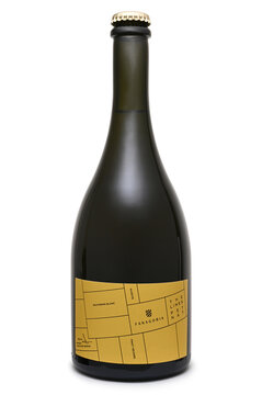 ST. PETERSBURG, RUSSIA - JANUARY 28, 2023: Bottle of Fanagoria The Lines PetNat Sauvignon Blanc Aligote Pinot Meunier, Kuban, Russia