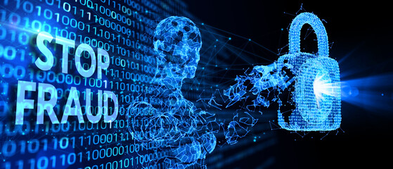 Fraud Alert Caution Defend Guard Notify Protect Concept. 3d illustration
