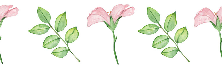 Watercolor frame - illustration with flowers leaves elements, for wedding stationery, congratulations, wallpapers and more on white background.