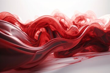 Red fire abstract wavy background, Generative AI	