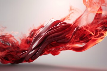 Red fire abstract wavy background, Generative AI	