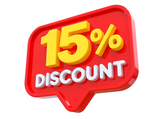 15 Percent  Discount Sale Off Sign