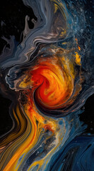 Galaxy and nebula artwork. Vivid painting of space with swirling stars, in a cosmic universe illustration. Captivating background with abstract fantasy, night sky, and shimmering light. Generative AI.