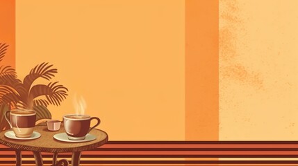Coffee themed background with background space, Generative AI
