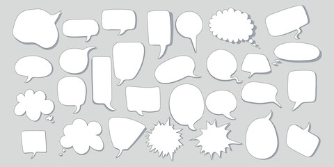 set of comic speech bubbles on a transparent background. vector illustration