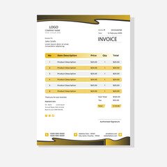 Invoice Layout with Teal Accents template for vector
