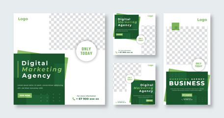Digital Marketing Agency Social Media Post for Online Marketing Promotion Banner, Story and Web Internet Ads Flyer