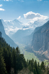 view into Lauterbrunnen Valley from Wengen