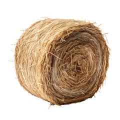A stack of hay. Straw in the form of a cylinder. Isolated on a transparent background. A roll of dry straw. KI.