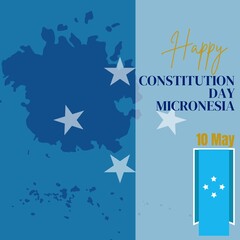 Obraz na płótnie Canvas Premium Vector | Square banner illustration of Constitution Day – Micronesia celebration with text space vector illustration