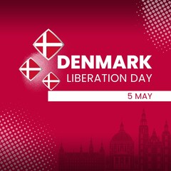 Fototapeta na wymiar Liberation day denmark. National holiday in denmark, liberation day 5 may. vector illustration.