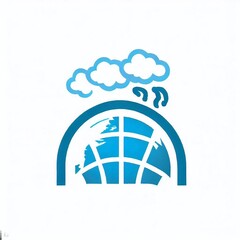 Naklejka premium Climate change mitigation logo building symbol