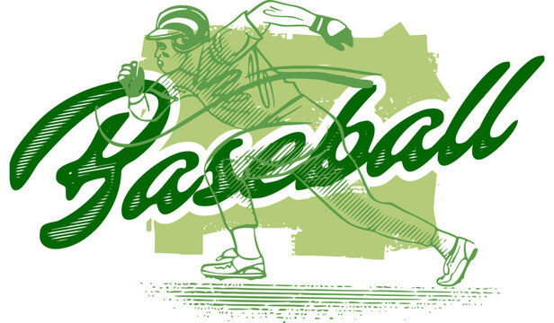vector sketch of the baseball player