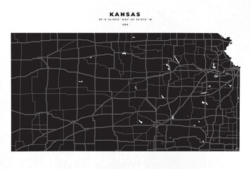 Kansas map vector poster flyer