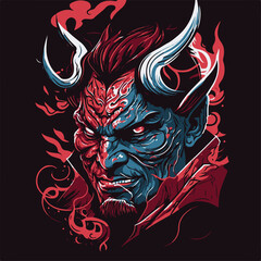 HANNYA ONI DEMON JAPANESE GHOST VECTOR ILLUSTRATION