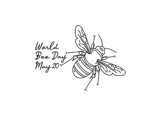 line art of world bee day good for world bee day celebrate. line art. illustration.