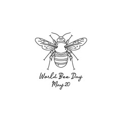 line art of world bee day good for world bee day celebrate. line art. illustration.