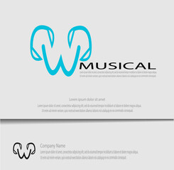 simple and elegant music logo template vector, perfect for your company branding