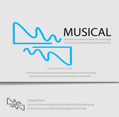 simple and elegant music logo template vector, perfect for your company branding