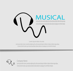 simple and elegant music logo template vector, perfect for your company branding
