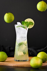 Classic Mojito in Black Background
