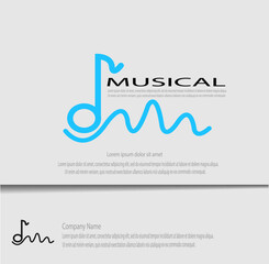 simple and elegant music logo template vector, perfect for your company branding