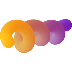 3D Gradient Squiggle Shape