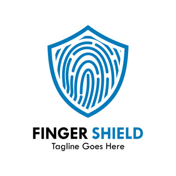 Finger shield design logo template illustration