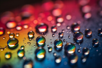 Rainbow water droplets, pride, background Generative AI