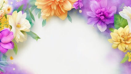 Design for a Mother's Day greeting featuring lovely watercolor flowers. Generative AI.