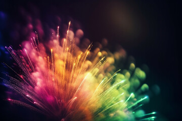 Rainbow fireworks, pride, background, bokeh Generative AI