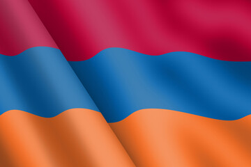 Armenia waving flag 3d illustration wind ripple