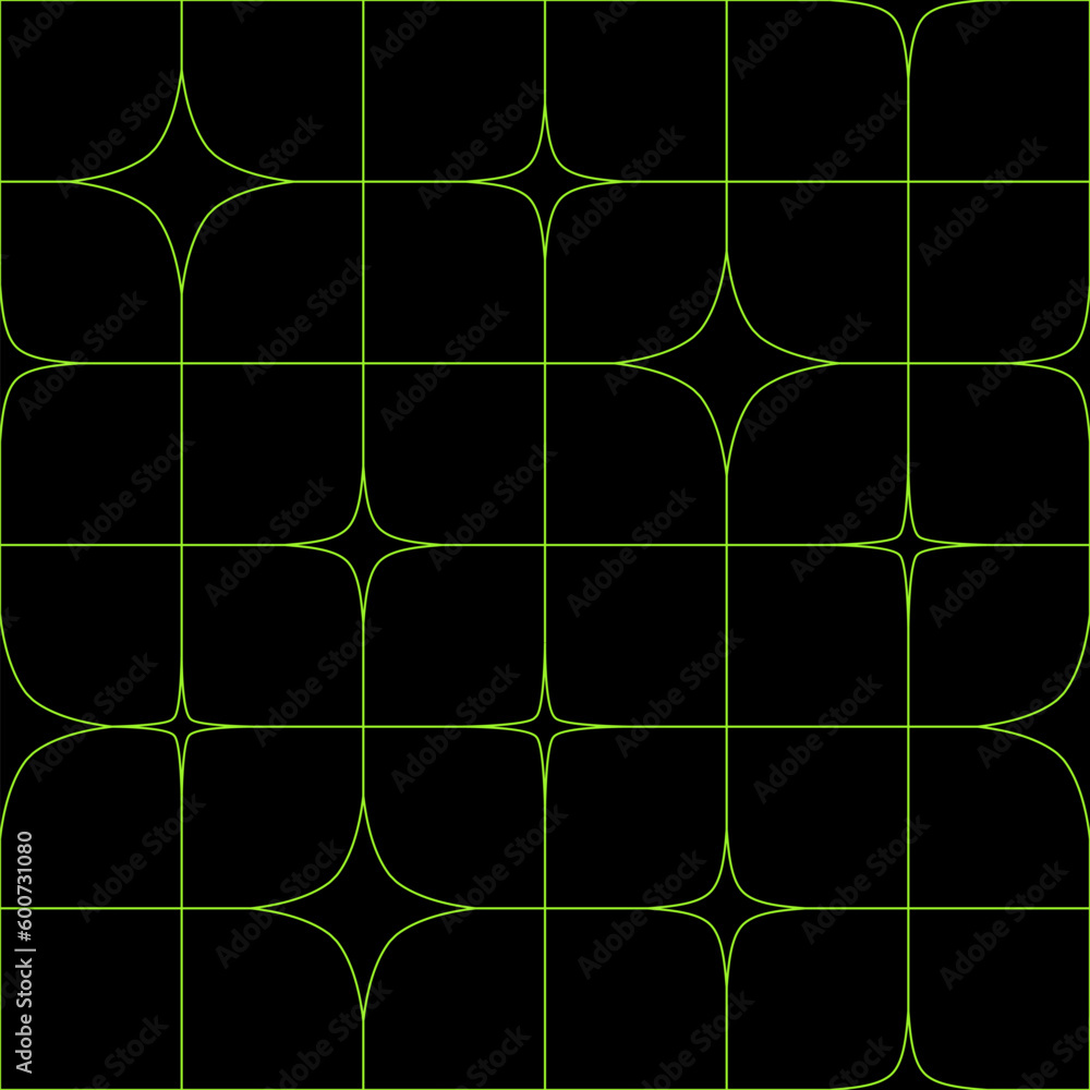 Poster Vector Brutal Seamless Pattern with Stars and Lines. Abstract Geomertic Memphis Background