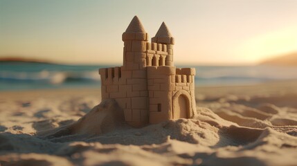 Sand Castle on the Beach, Image Ai Generated
