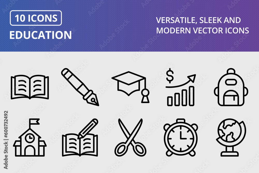 Wall mural Vector Education Icon Set
