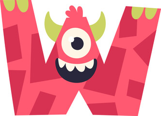 Monster Alphabet W Letter