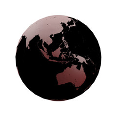 earth globe indonesia isolated on white