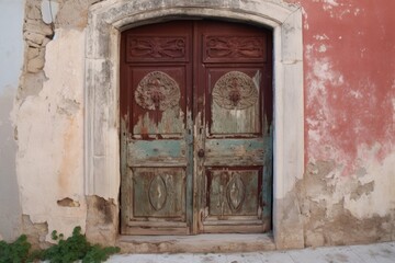 Fototapeta na wymiar old wooden door, ai generative