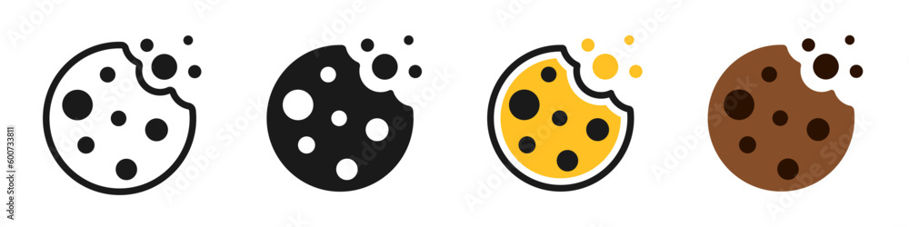 Fototapete Cookies vector icons for web page. Different cookies icon set.
