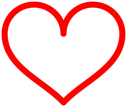 Red heart line icon. Love symbol. Simple illustration.