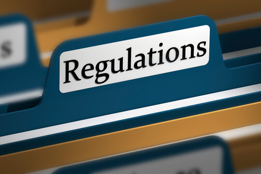 Regulations word on file folder tab